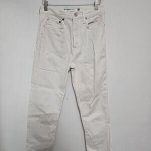 Re/Done cream straight leg jeans